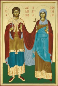 Martyrer Alexandros & Antonina, selige Theophanis & Pansémni