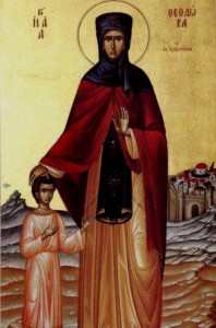 Selige Theodora, Euphrosynos der Koch, Martyrerin Evanthia